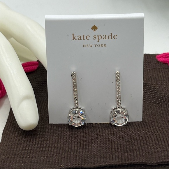kate spade Jewelry - Kate Spade New York Faceted
Clink of Ice Linear Silver Plated‎ Drop Earrings New